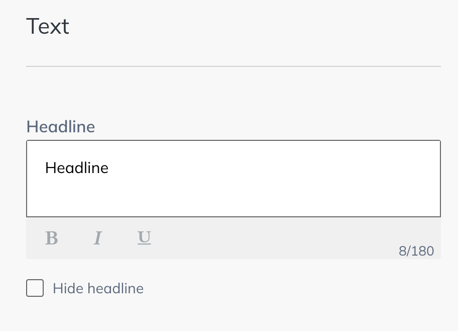 Screenshot of the headline options