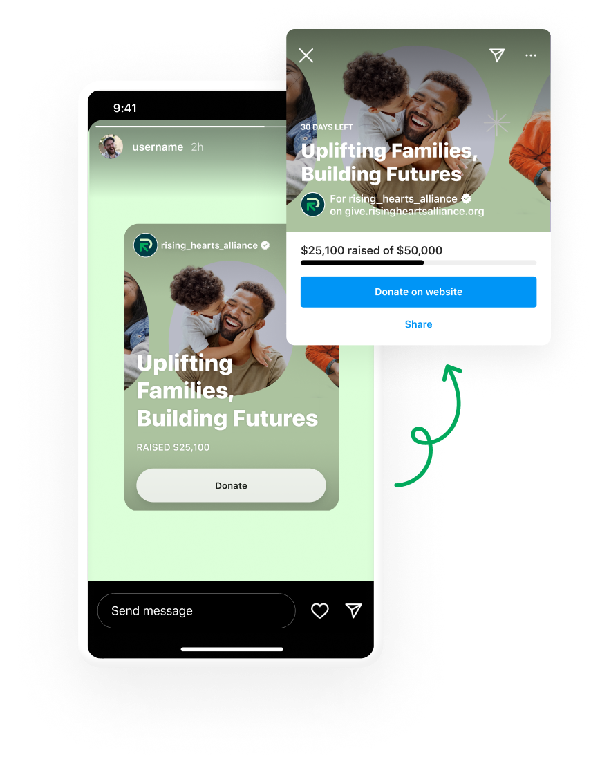 Example of a shared campaign on Instagram