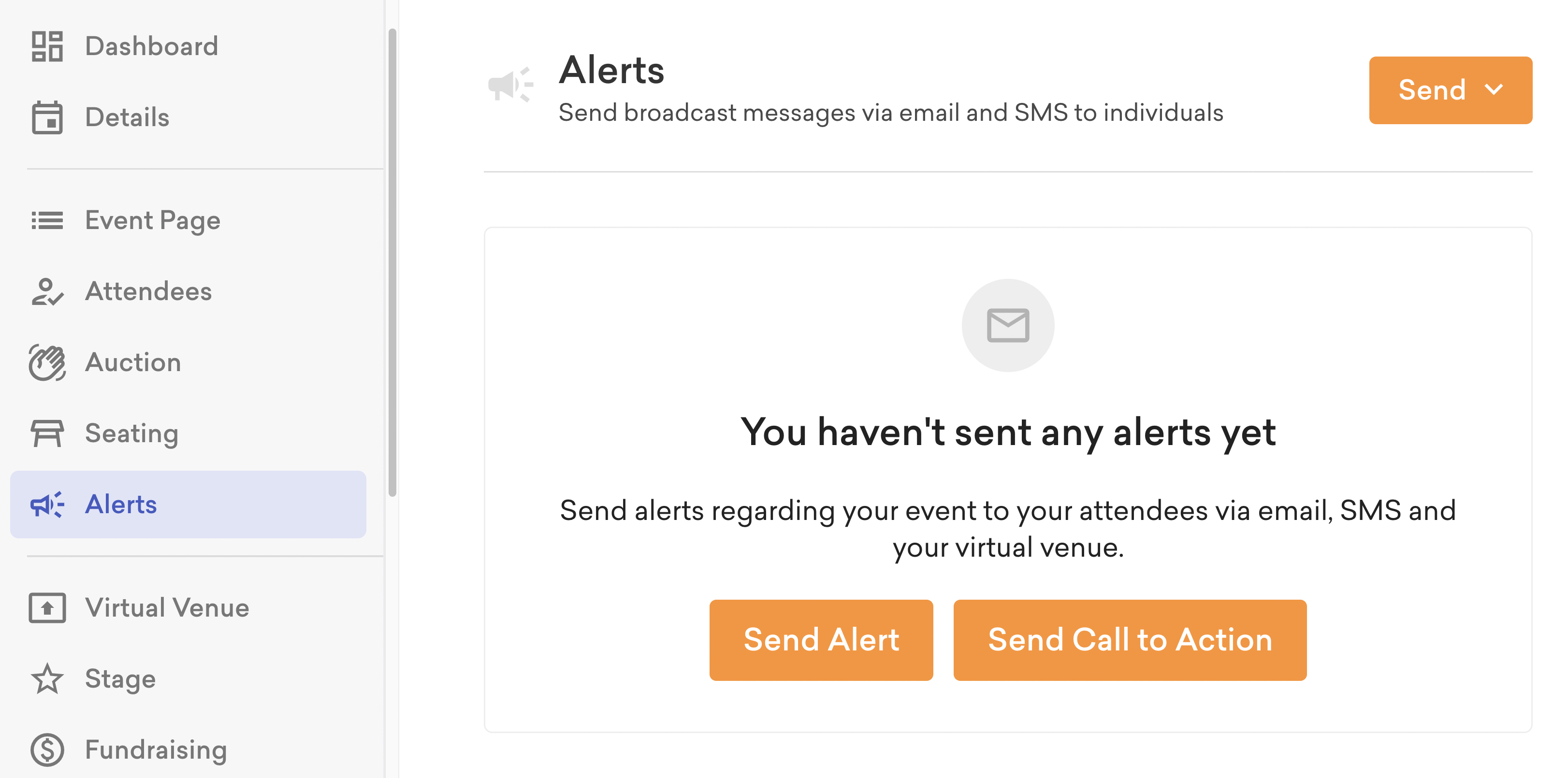 screenshot of the alerts feature page
