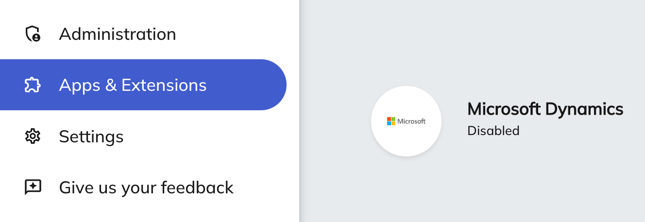 Screenshot of Microsoft Dynamics in Classy