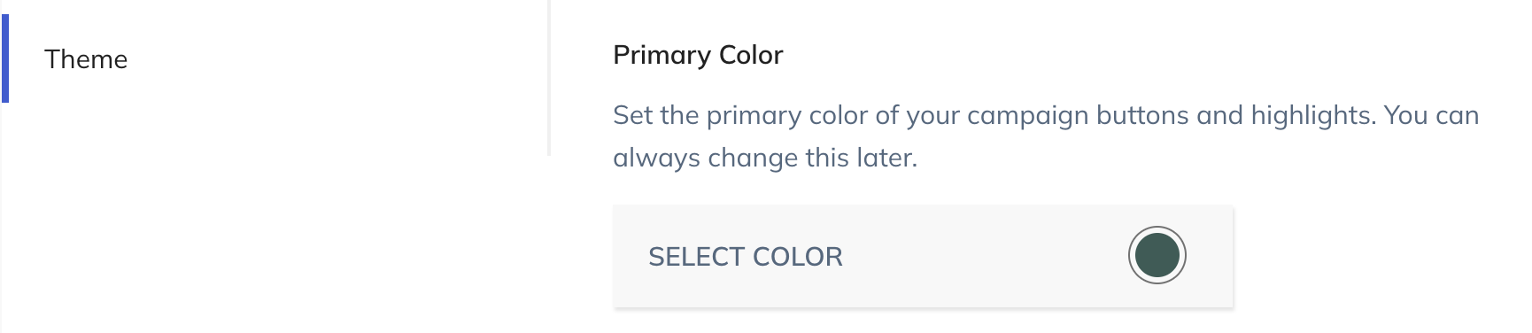 Screenshot of the primary color in a donation page