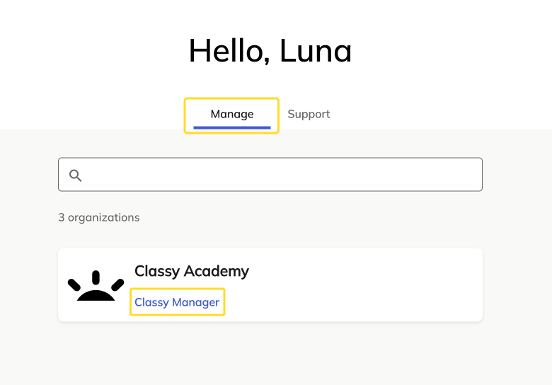 Classy admin profile example