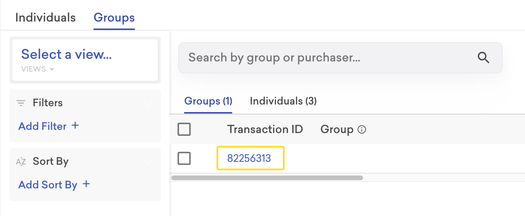 A group's transaction ID.