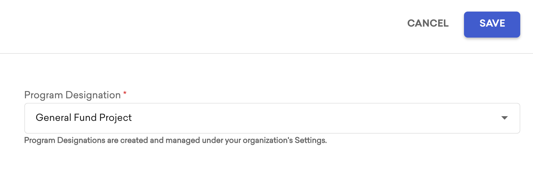 an image of the option to change program designations for a recurring plan