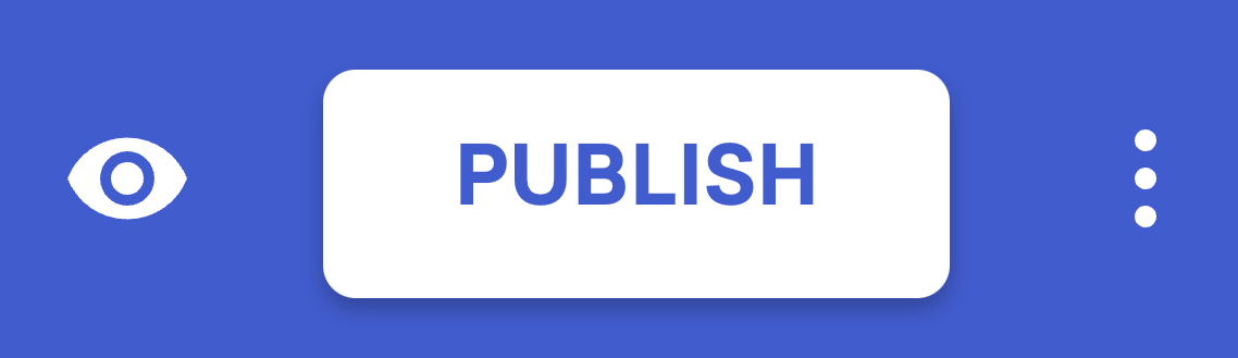 Screenshot of the preview and publish buttons on campaign templates