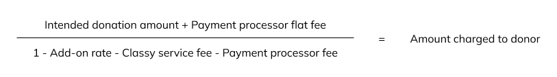 Donor covered fees equation