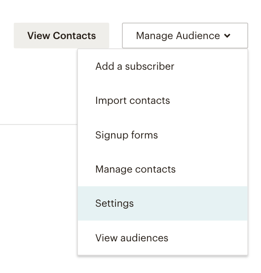 image of the manage audience dropdown