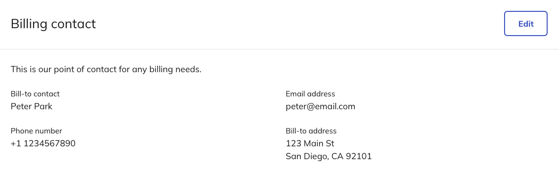 Billing contact