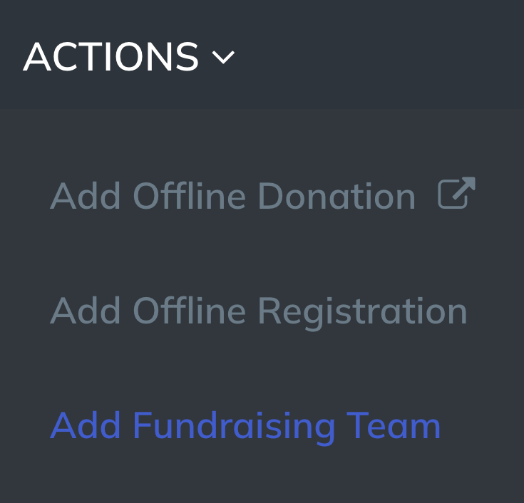Option to add a fundraising team
