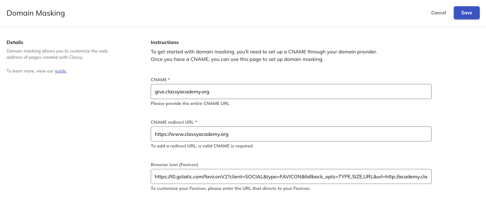 Domain masking fields