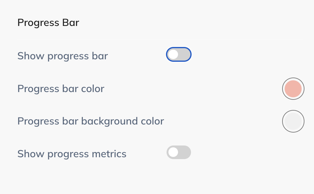 Progress bar design options