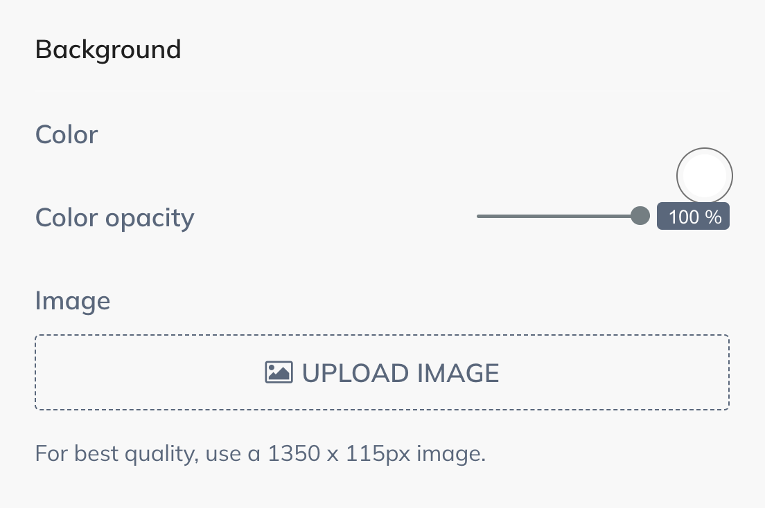 Screenshot of the header background options
