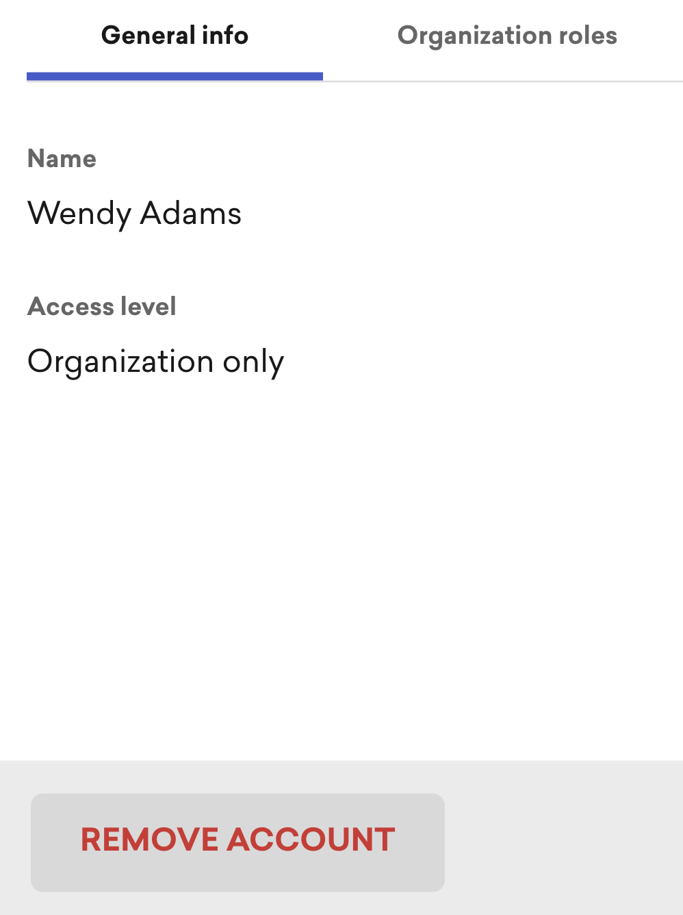 an image of the remove account link