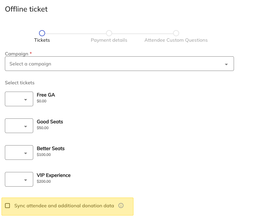 an image showing the option to sync offline registrations to salesforce