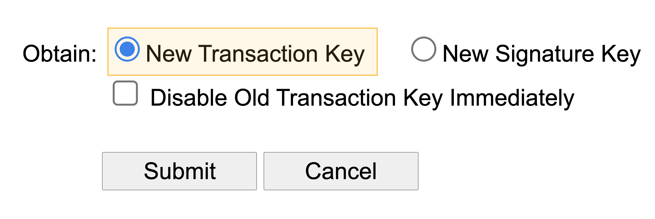 screenshot of Authorize.net's new transaction ID form