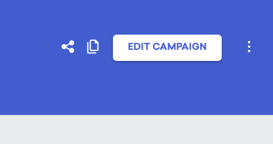 An animation or gif showing the share icon, duplicate icon, edit campaign button, and icon with the three vertical dots