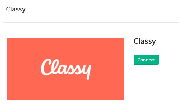 screenshot of the connect button in Kindful
