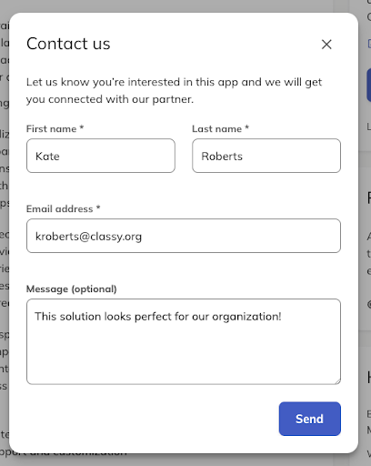 image of contact us form