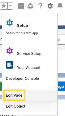 image of edit page option in setup menu