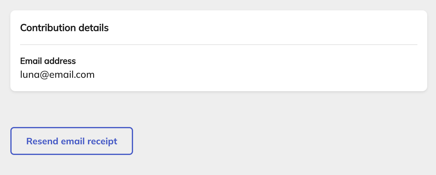 Resend email receipt button in the contribution details