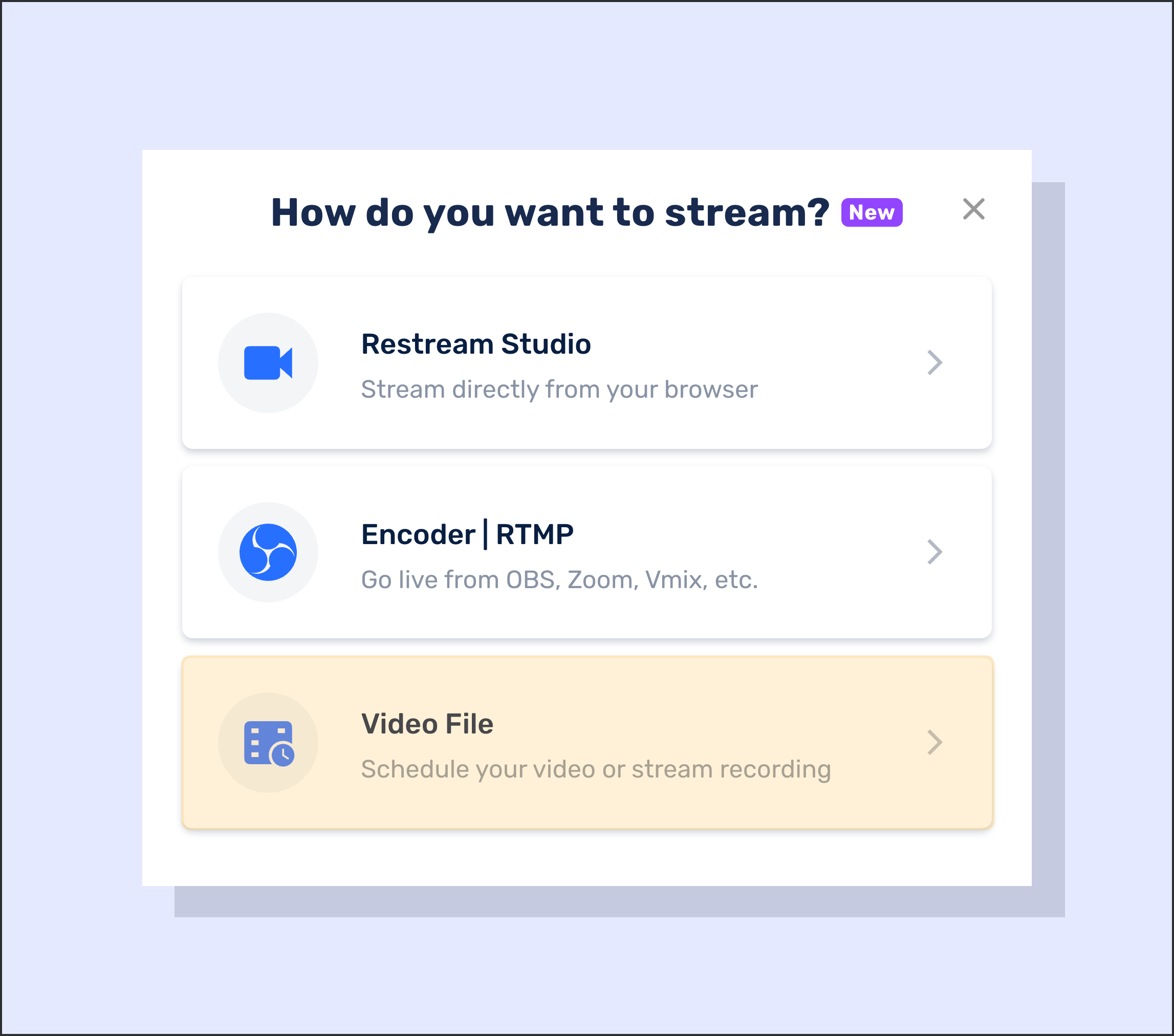 Screenshot of the upload video button