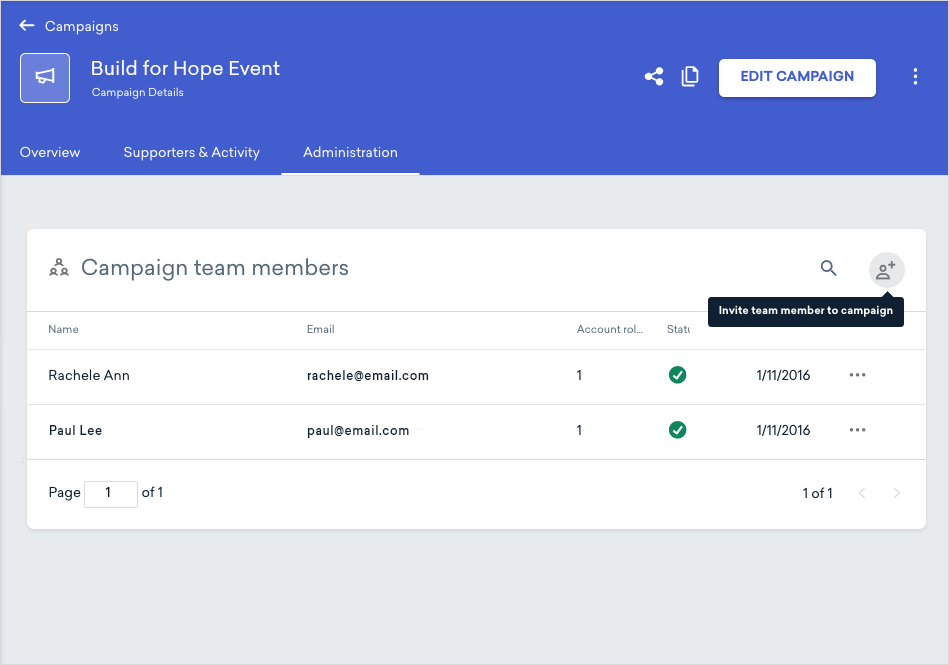 an image of the administration tab on a campaign's details page