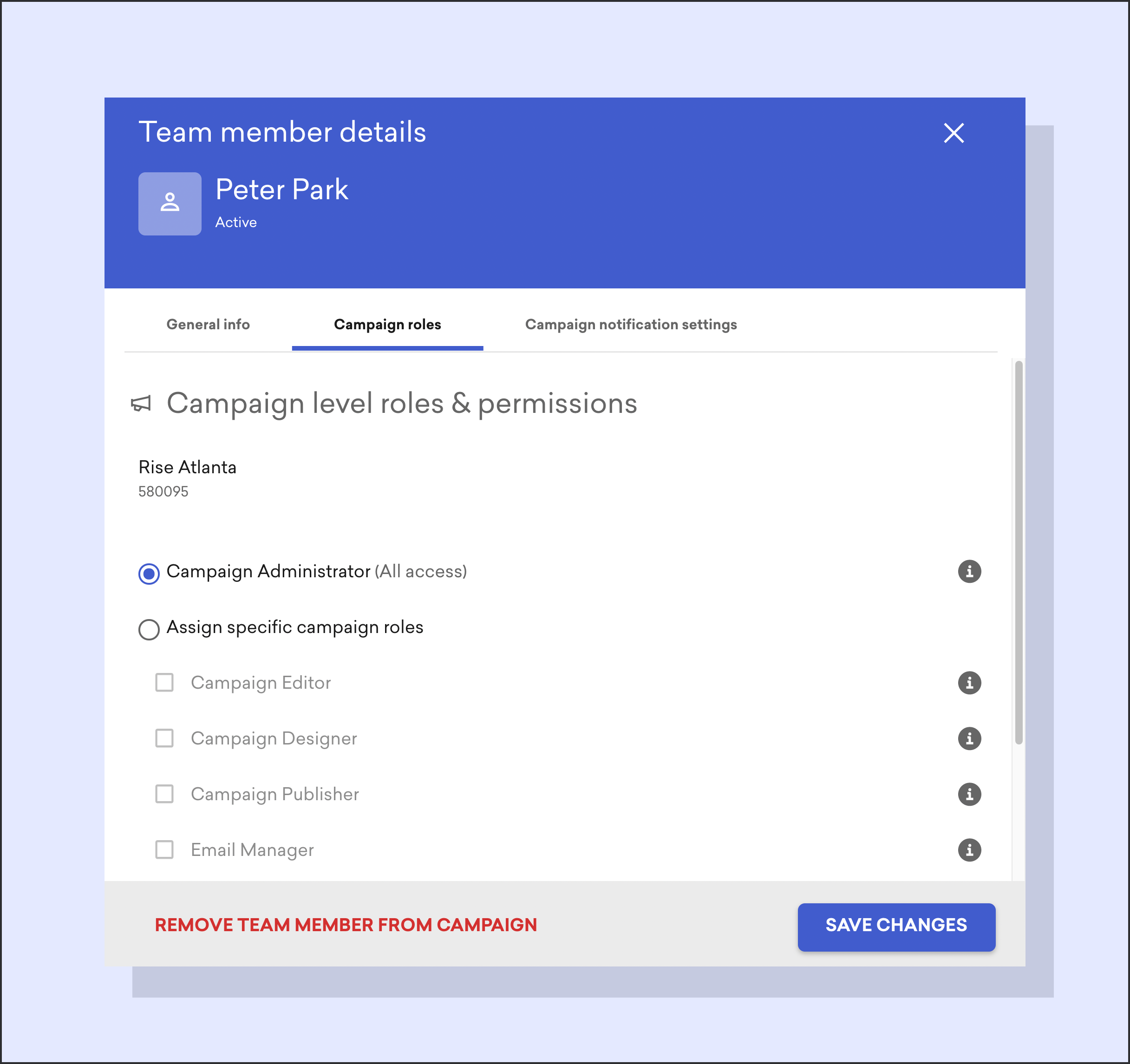 an image of a team member's details