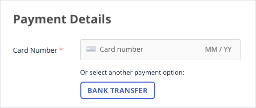 Bank transfer button