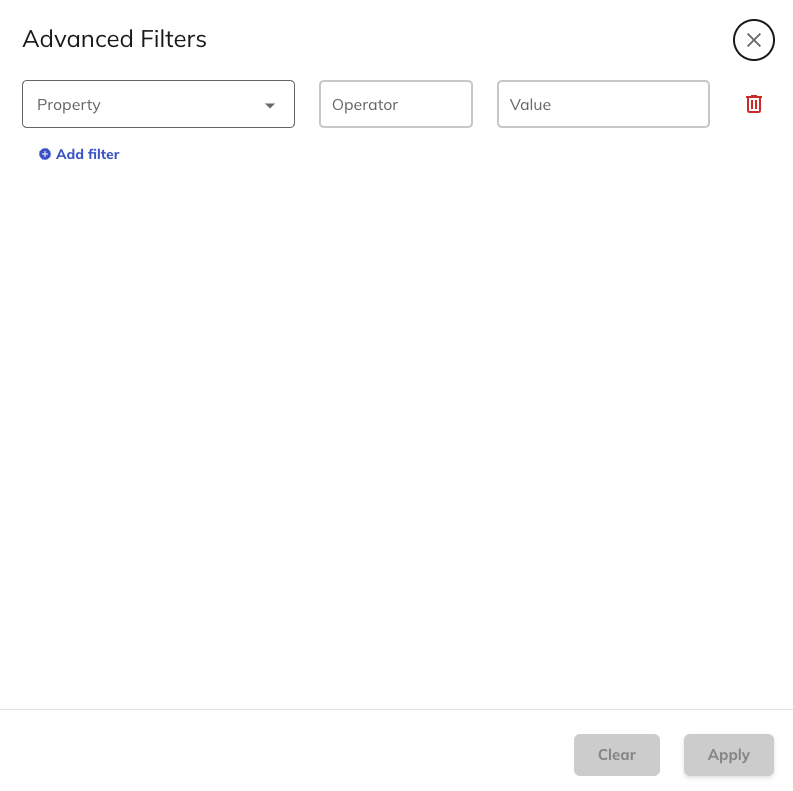 image of the filter options