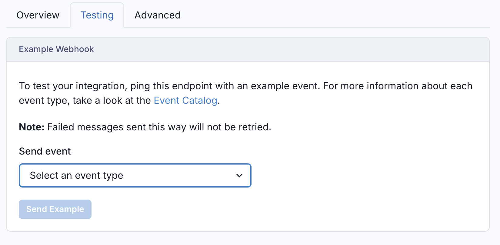 Image of testing tab when you select an endpoint