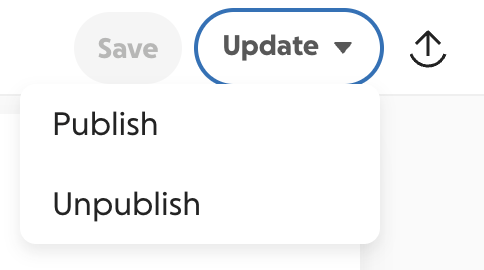screenshot of save and publish options in a Studio campaign