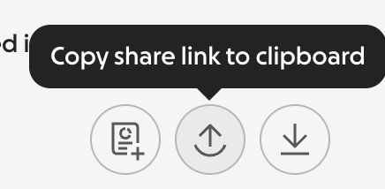 screenshot of copy share link report button