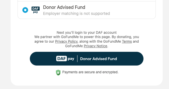 Donor Advised Fund login